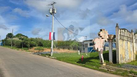 Entrance view with sculpture near commercial development land Vacamonte Panama