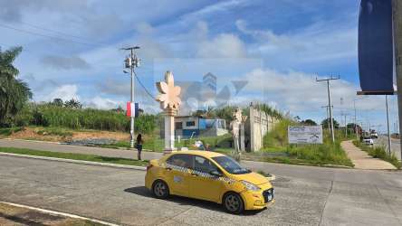 Decorative gated entry near commercial land parcel Vacamonte Panama