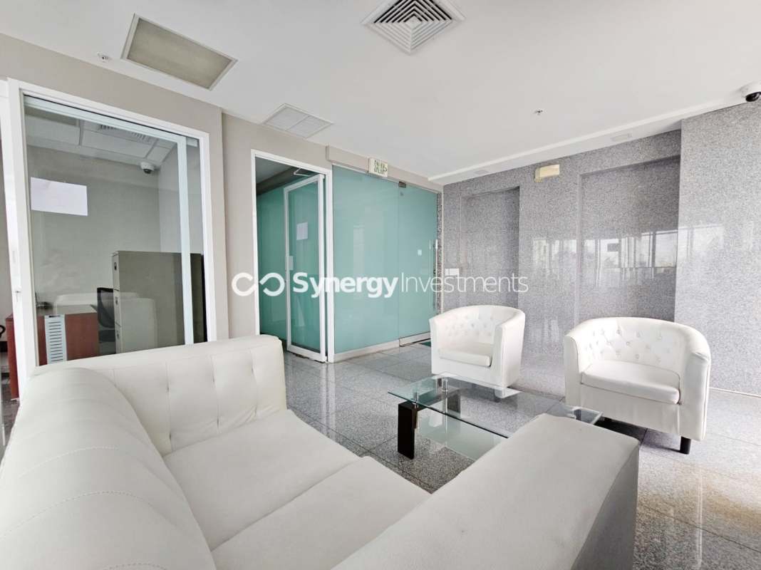 Corner executive office space with ocean and skyline views at PH BICSA Tower Hilton Panama