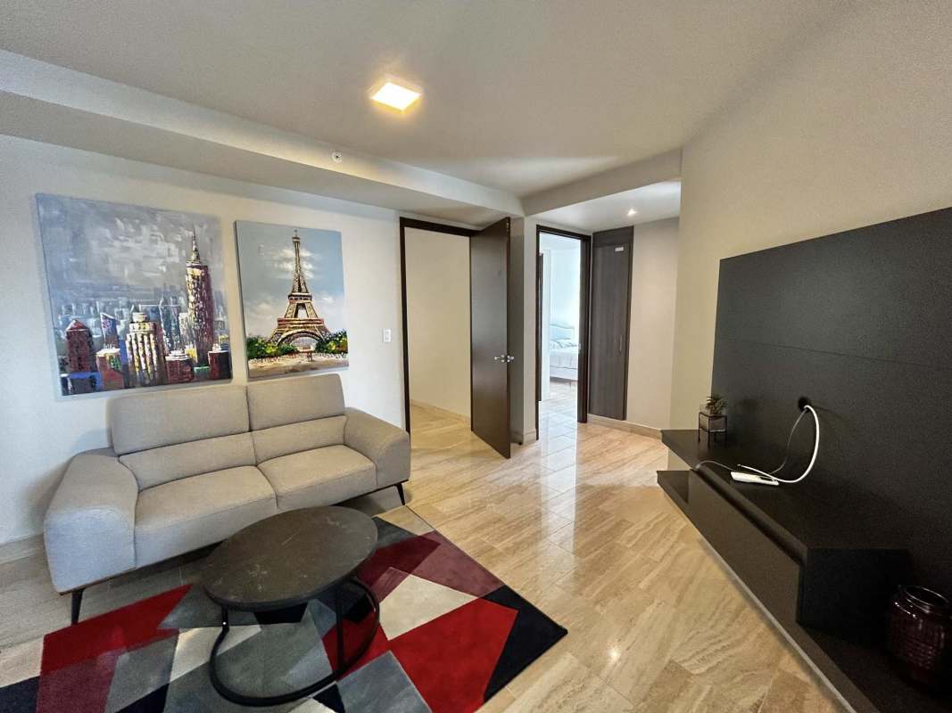 Private balcony with skyline views at The Regent Costa del Este Panama apartment for rent