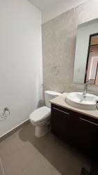 Contemporary bathroom with vessel sink and glass shower PH Mosaic Panama Pacifico