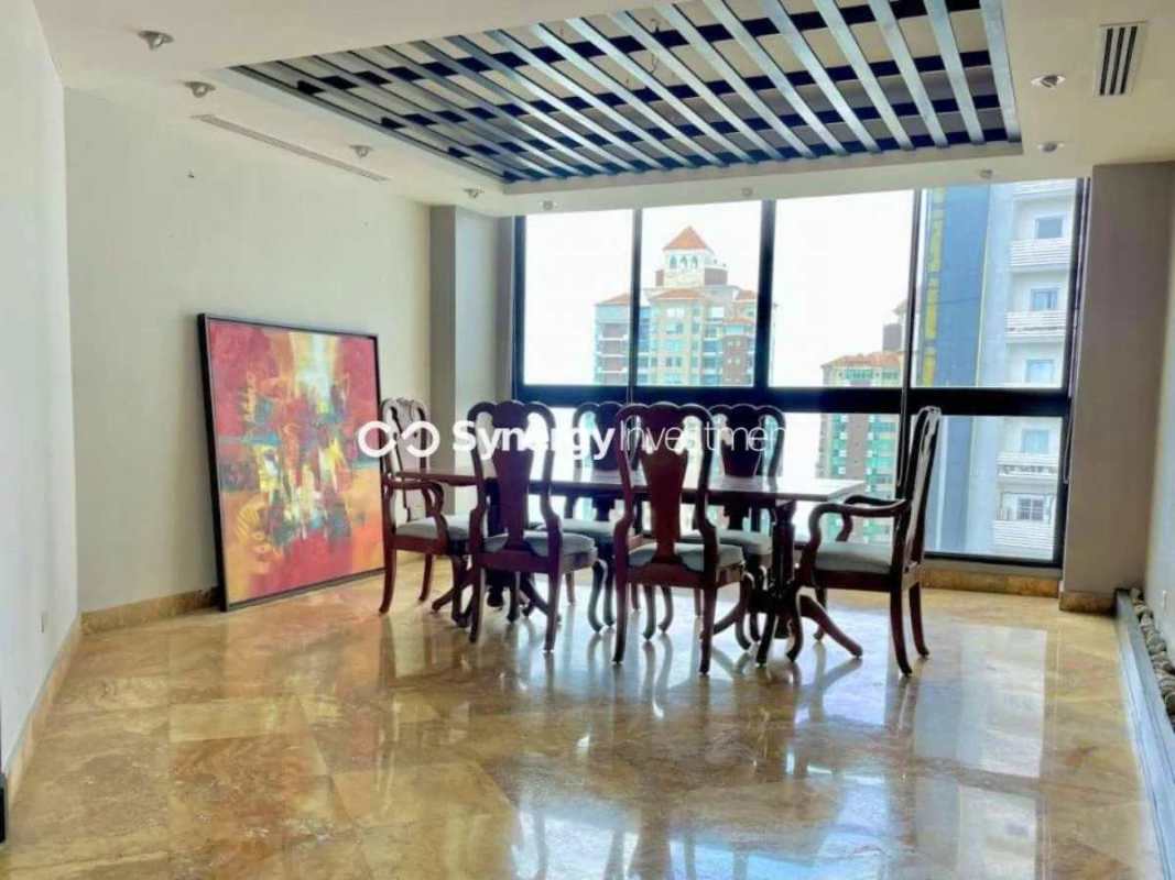 Spacious penthouse family den with panoramic windows Punta Pacífica Panama rental