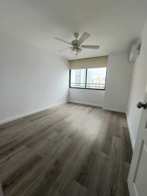 Bedroom with window, ceiling fan prep, modern floors in PH Coco del Mar Panama