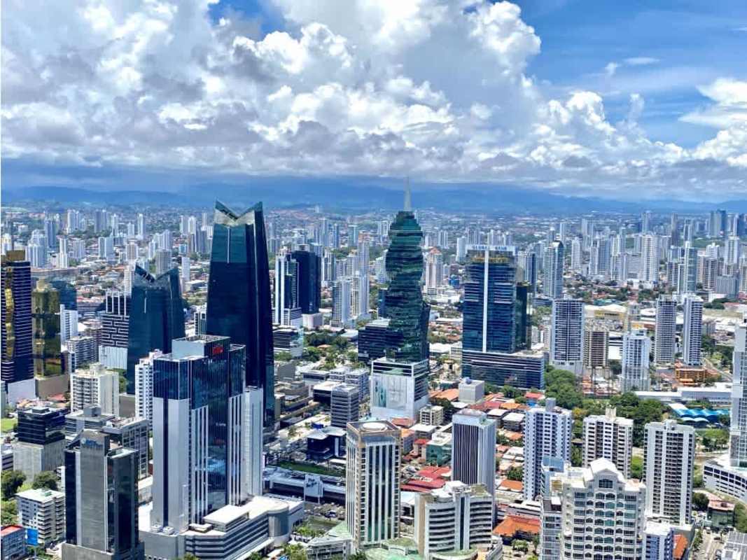 Master suite with floor to ceiling windows and ocean view PH Waters on the Bay Panama City