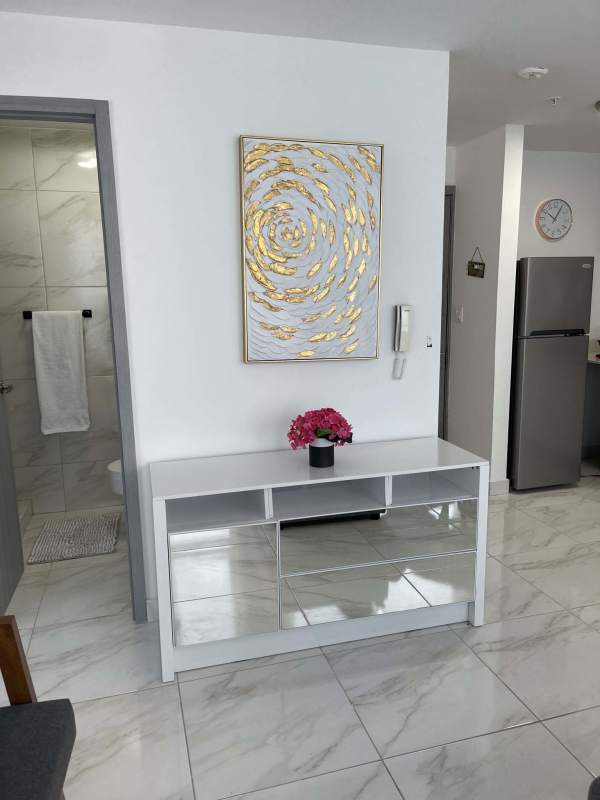 Bright open-plan living and dining space with ocean views PH Marina Vista Panama