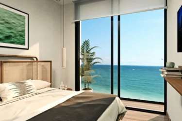 Infinity pool with loungers and beach access at PH Surfside Playa Caracol Punta Chame Panama