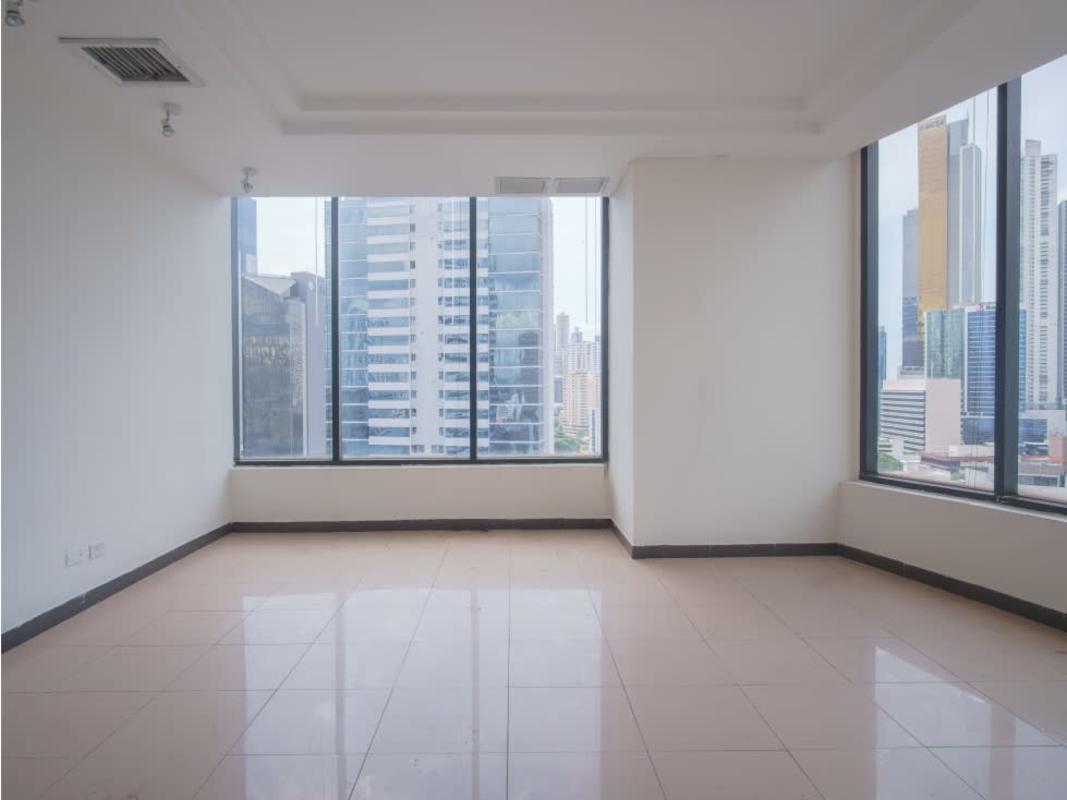 Empty commercial space with panoramic city view windows PH Advanced 099 Obarrio