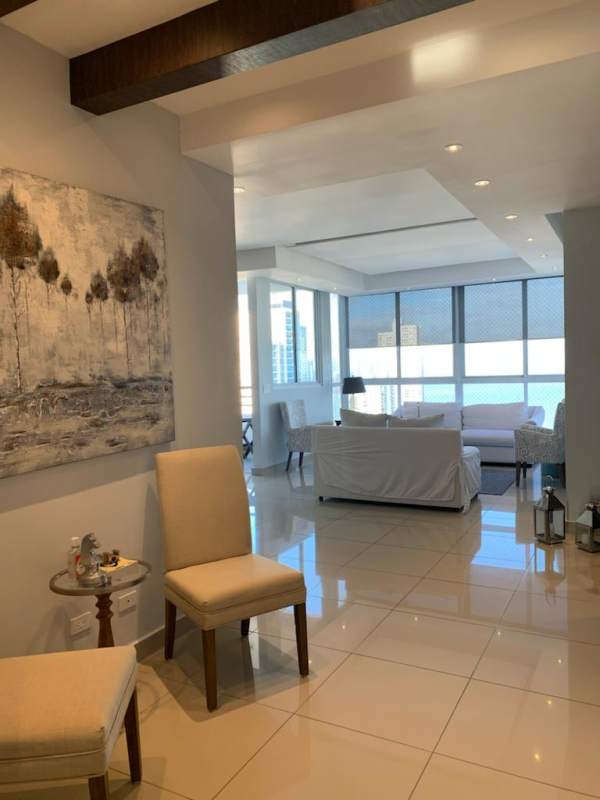 Living room with windows city and ocean views PH Mandarin Bay Coco del Mar Panama