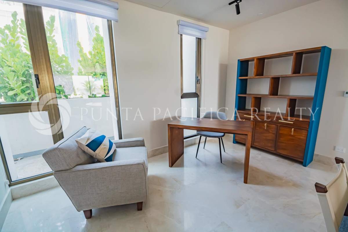 Bright modern living-dining area with ocean outlook at SeaScape Ocean Reef Islands Panama
