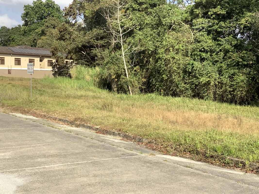 Vacant rectangular lot with river to one side and golf fairway in top Panama golf community