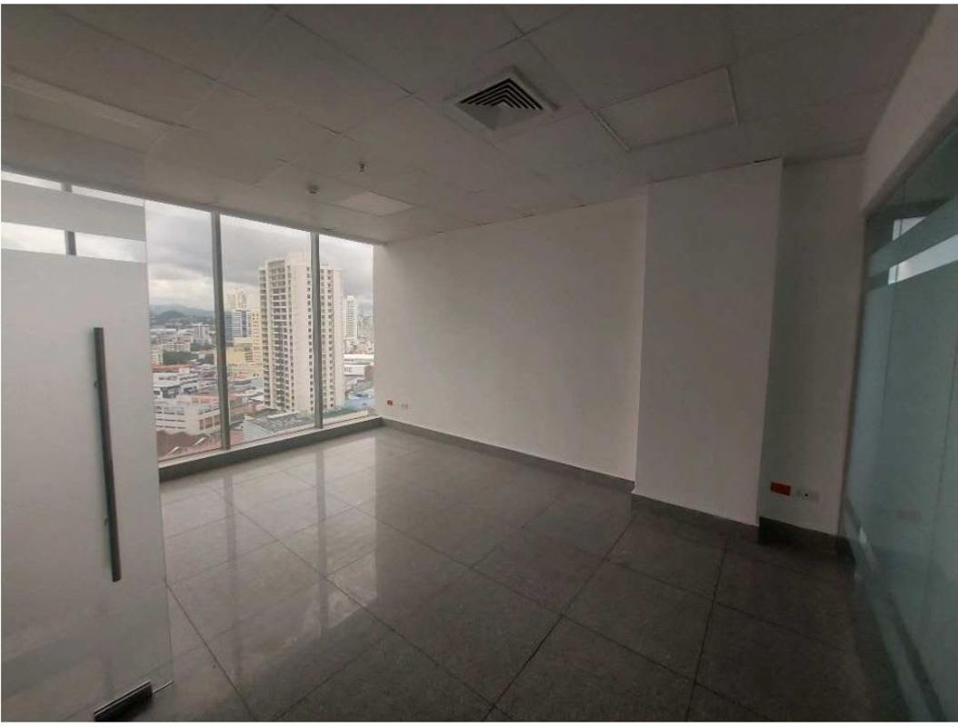 Empty modern workspace with floor-to-ceiling windows at PH SFC Tower Panama City