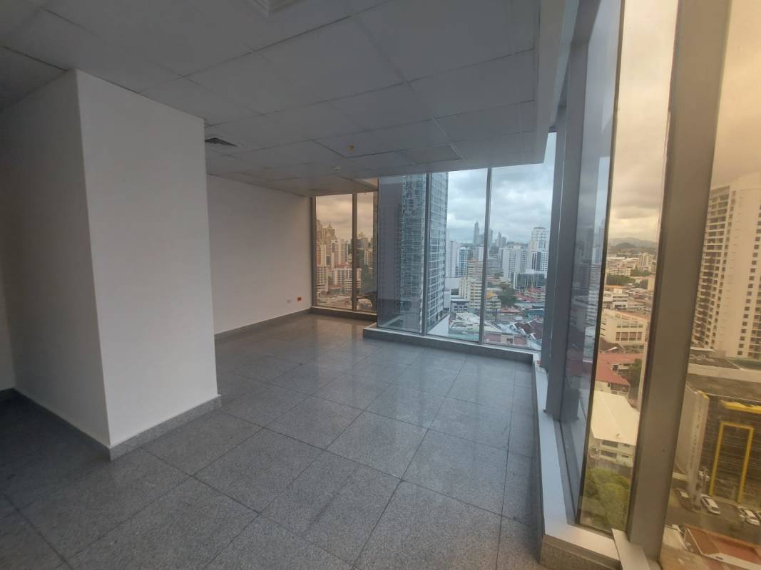 Skyline view through large floor-to-ceiling windows at PH SFC Tower Obarrio Panama