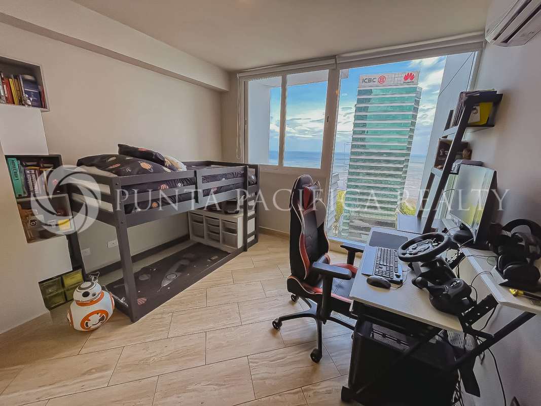 Panoramic open concept modern apartment with marble floors and skyline ocean views in PH Regent Costa del Este