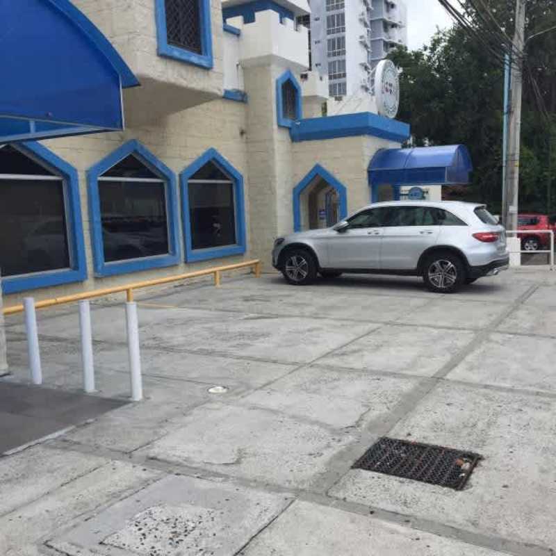 Fantasy castle facade commercial real estate in San Francisco Panama