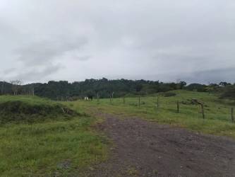 Aerial mountain and forest region with urban Volcán visible, ideal for development Panama