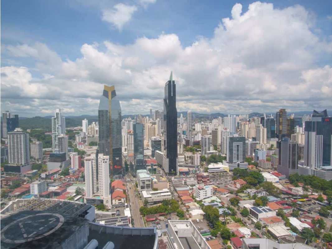 Modern high-floor office panoramic skyline seaview PH BICSA Financial Center Panama City