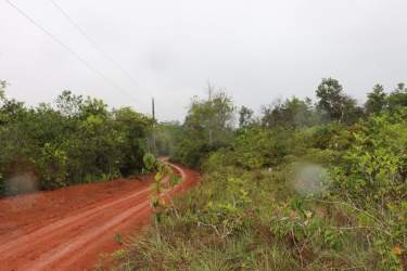 Dirt rural road with power lines countryside area Toabré Penonomé