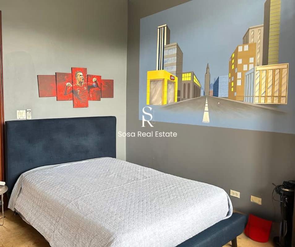 Spacious master bedroom with balcony, modern finishes, Costa del Este Panama luxury house