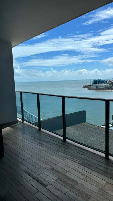 Luxurious bedroom with ocean views furnished PH Grand Tower Panama