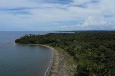 Coastal property combining oceanfront sandy beach and tropical forest ready for tourism or residential in Panama