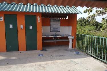 Restroom facilities in garden area Hacienda La Florenciana San Carlos Panama