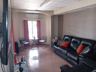 Contemporary kitchen with stainless steel fridge and stove in La Chorrera Panama