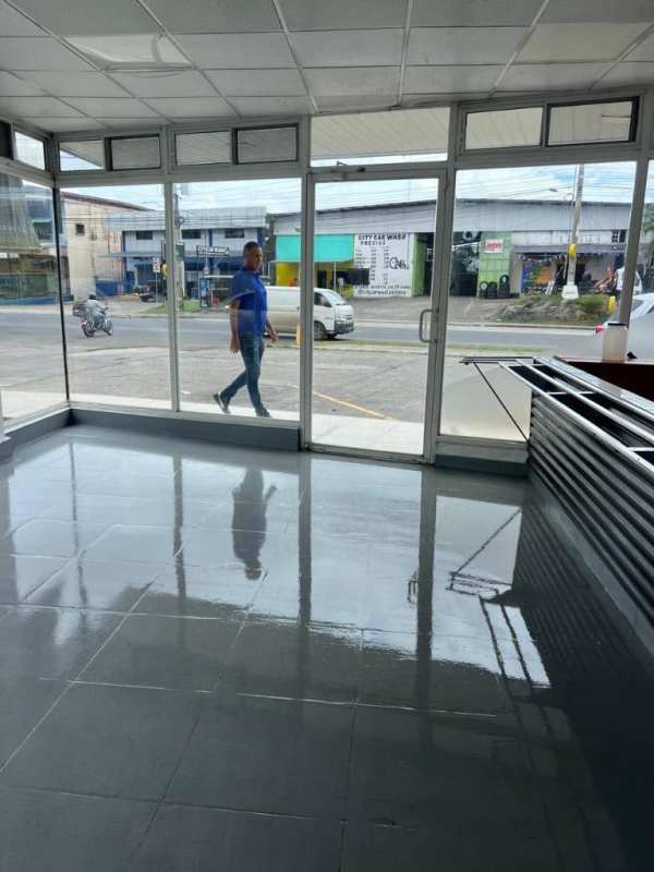 Commercial retail or office unit with glass entrance and drop ceiling in Llano Bonito Panama