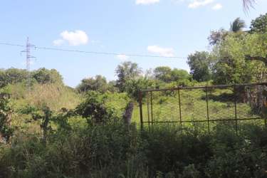 Wild terrain with entrance gate and utility pole near Chitré and Volcán Panama