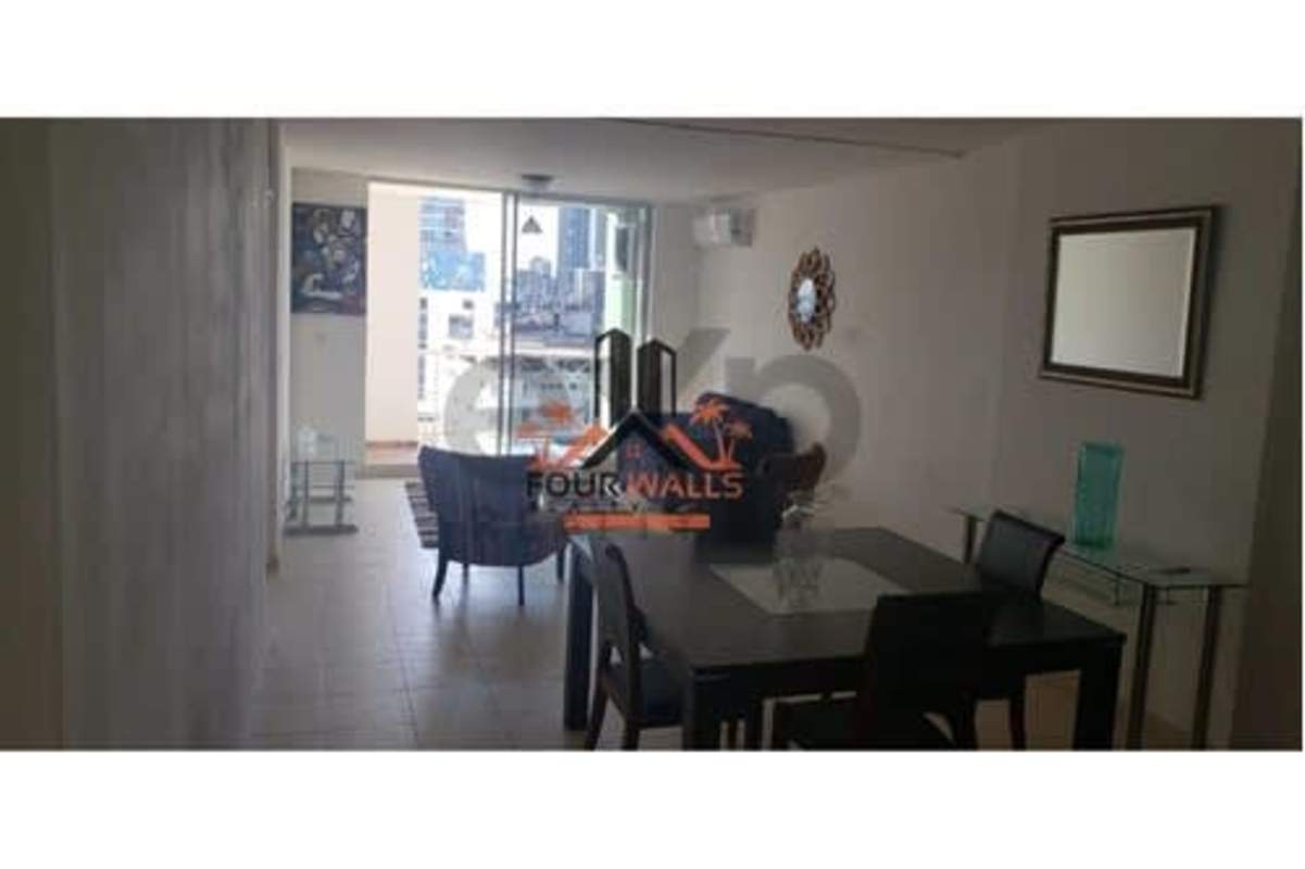 Open-plan living dining room with stylish decoration in PH Plaza 77 Panama City