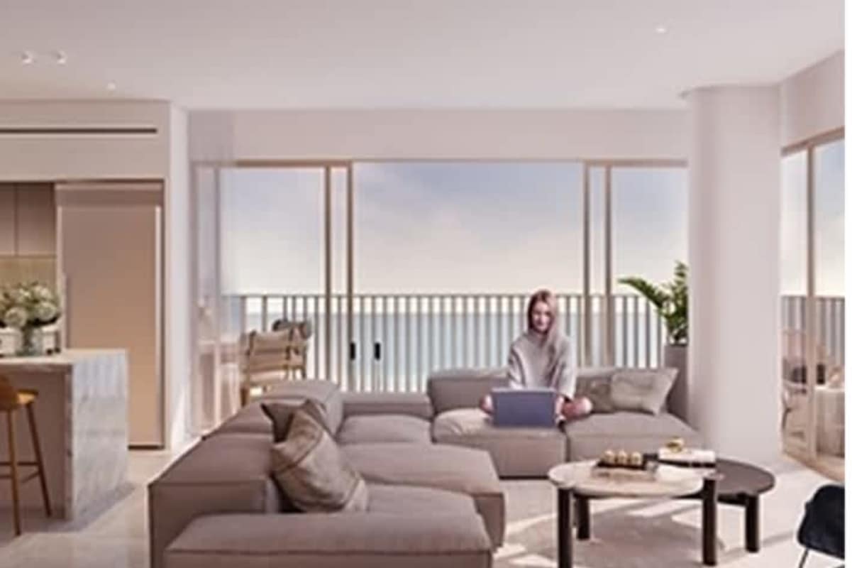 Waterfront condo towers with pools, docks, palm trees Ocean Reef Islands Panama