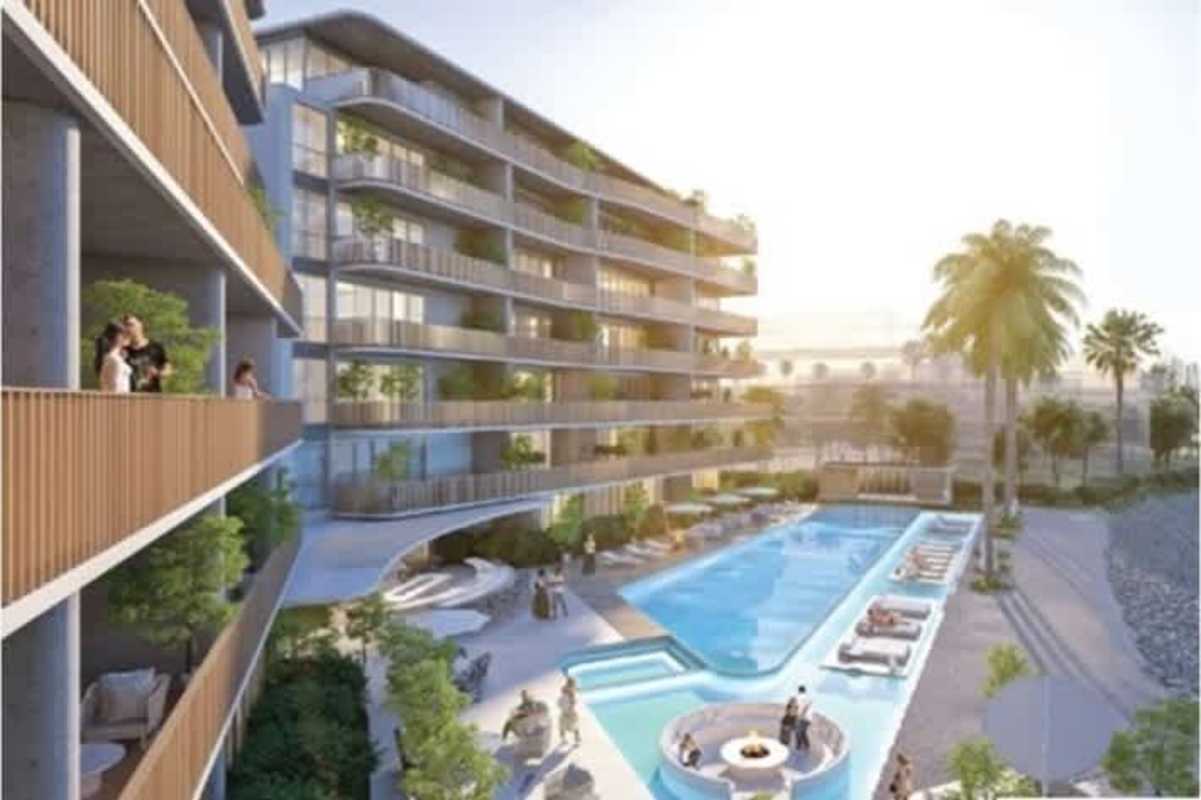 Resort-style infinity swimming pool overlooking Pacific Ocean and city skyline at Ocean Reef Islands Panama