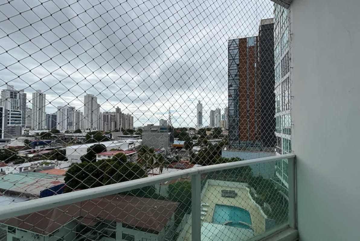 Panoramic skyline view with modern high-rise condo towers in San Francisco Panama City