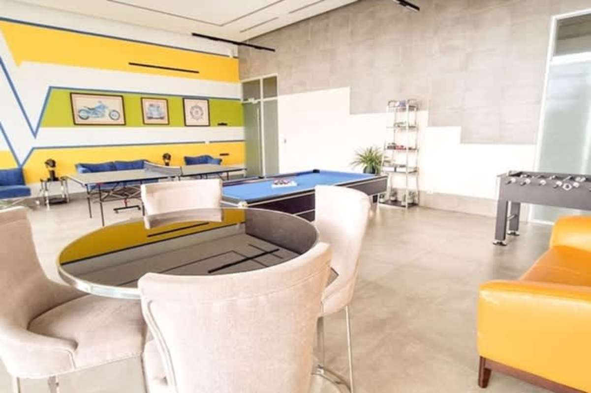 Games room with ping pong, pool table, foosball at PH Green View Panama