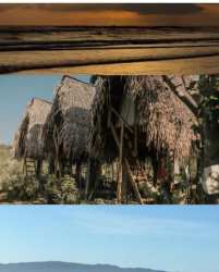 Tropical outdoor terrace restaurant with seating and ocean breeze near La Punta beach Santa Catalina Panama