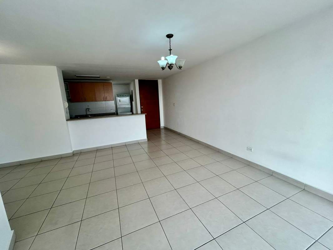 Compact bathroom with walk-in shower, sink and mirror in apartment for sale Panama