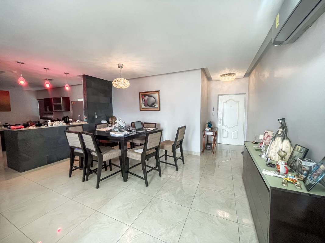 Spacious dining area connected to kitchen modern design tile floors PH Windows Tower Panama City
