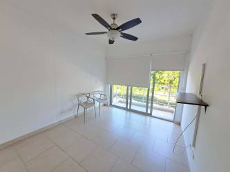 Spacious living room with natural light and private balcony PH Soleo Panama Pacifico