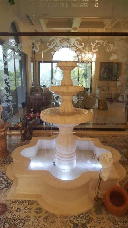 Luxury bathroom with jacuzzi tub, marble finishes, garden view in Santa Maria Golf Panama