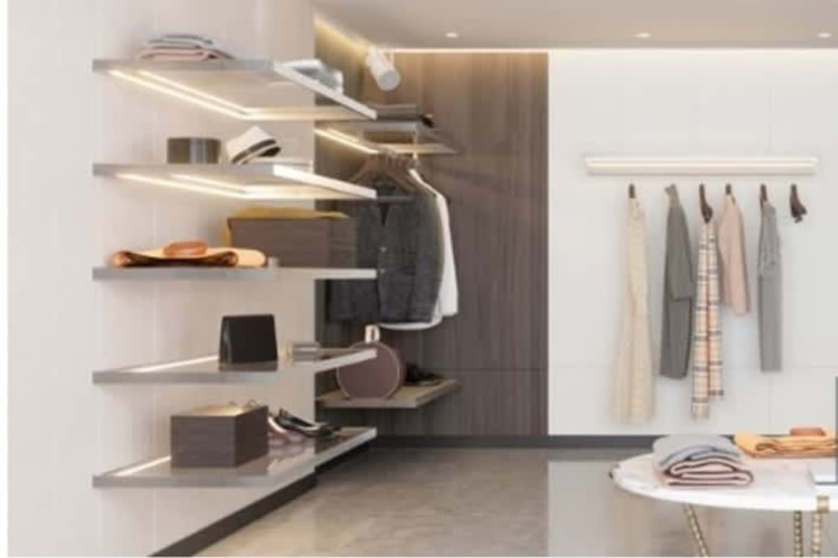 Contemporary closet design showroom or retail interior in Costa del Este Corporate Plaza