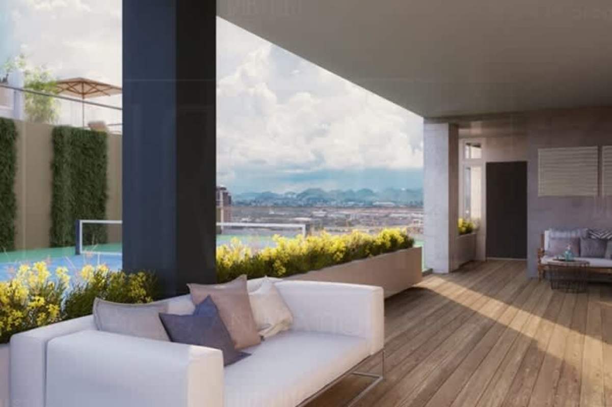 Panoramic terrace with outdoor seating and scenic views at Oceana Santa María Panama