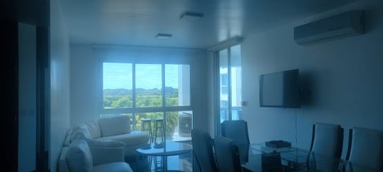Open living dining large windows ocean view modern furnishings Founders Playa Blanca Panama