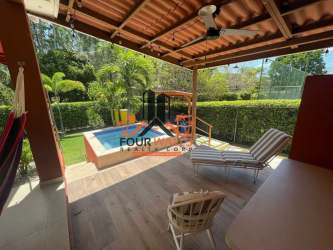 Spacious covered balcony terrace with hammock garden view Las Lajas Chame house for sale