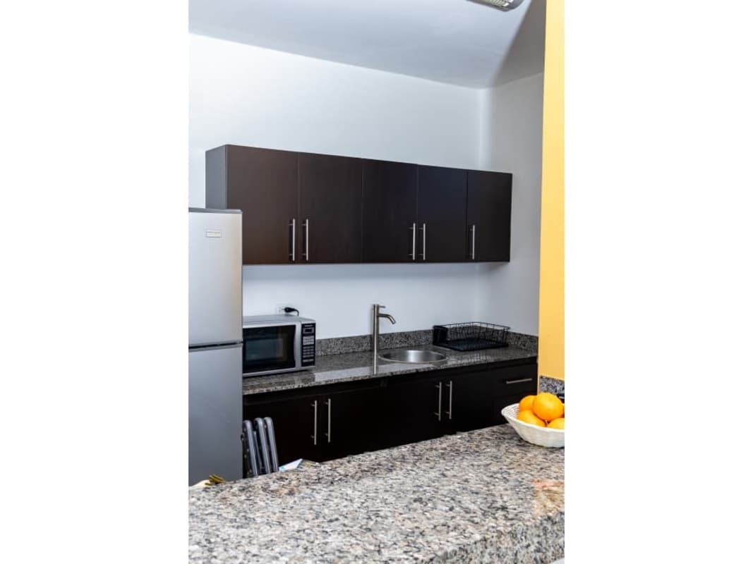 Furnished bedroom with city and ocean views PH Riverside Tower Coco del Mar Panama