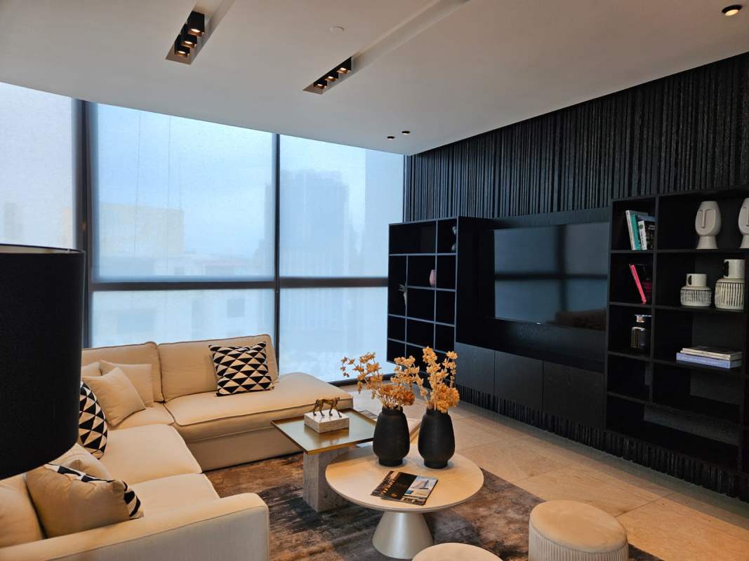 Luxury kitchen with granite countertops, imported cabinetry and stainless appliances in PH Deluxe Residences