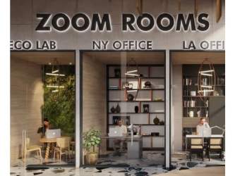 Modern coworking area with private rooms in PH MidTower Panama