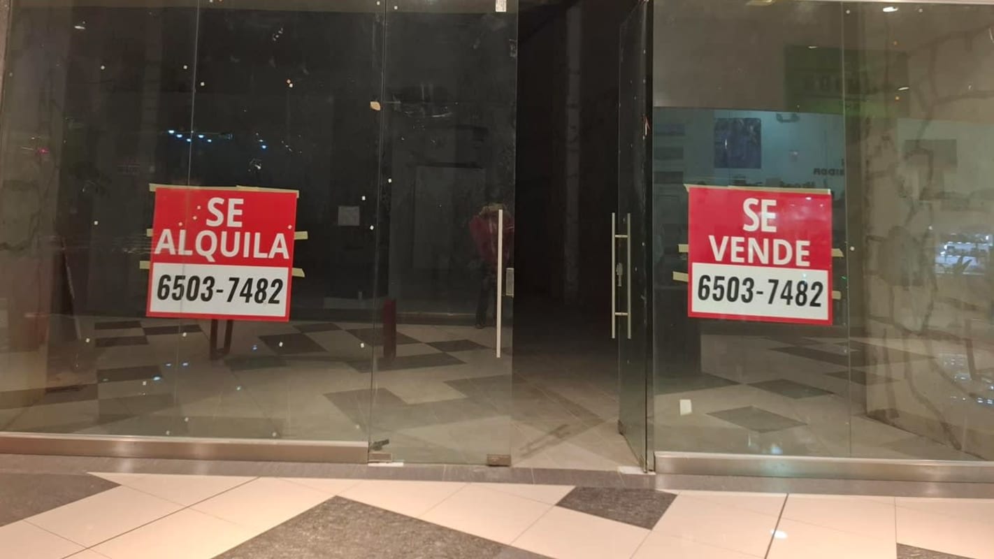 Panama City El Dorado shopping mall indoor view with escalators and food court