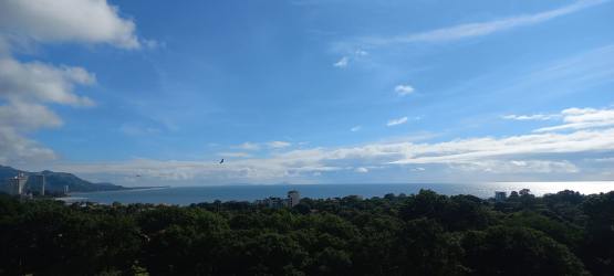 Private balcony view overlooking Pacific Ocean and golf course at Coronado Panama