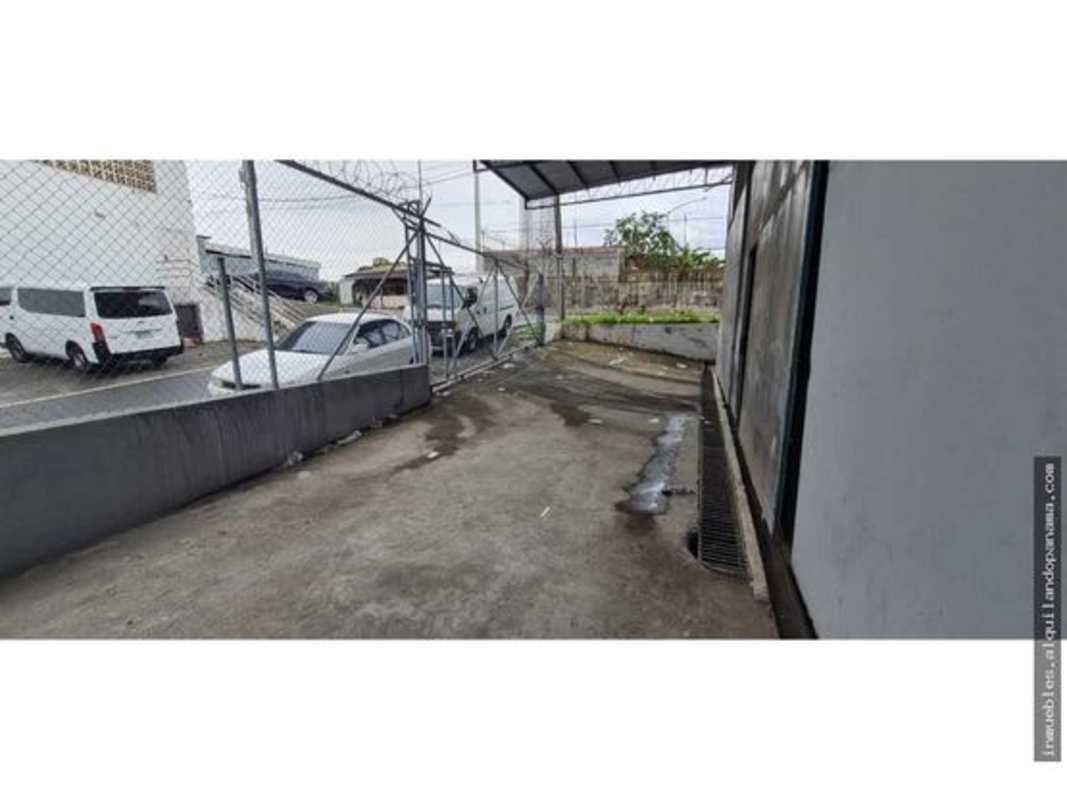 Exterior gate and entrance to industrial warehouse facility in Río Abajo industrial area Panama City