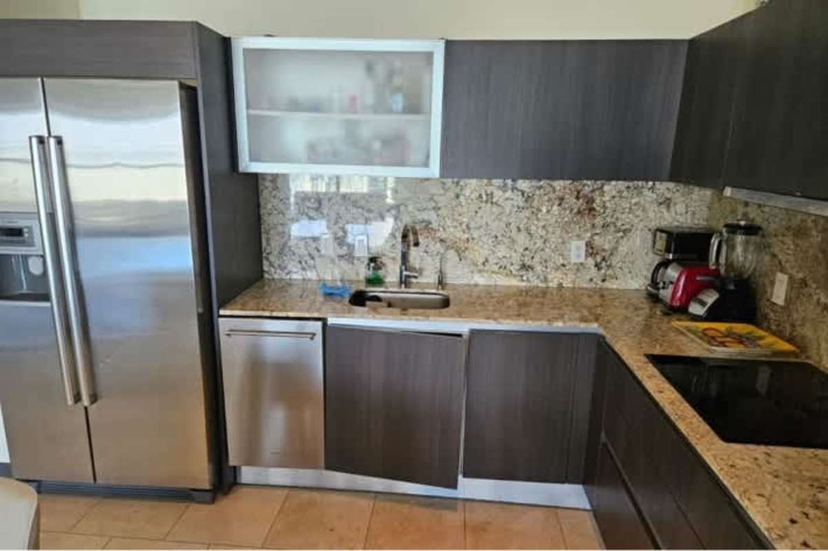 Contemporary granite kitchen with stainless appliances luxury apartment PH TOC Panama City