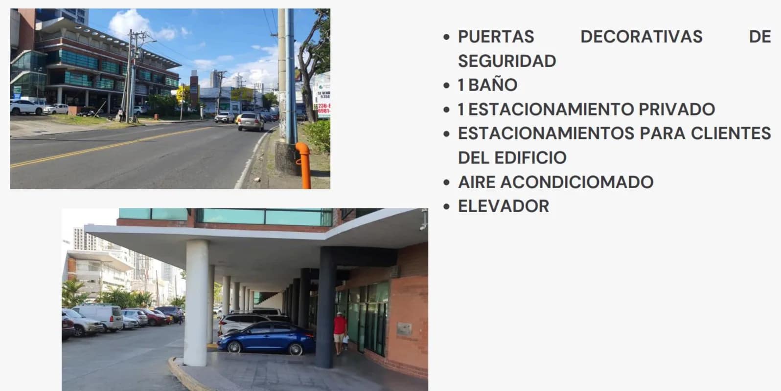 Reception desk and waiting chairs in commercial suite PH Vía España near San Fernando Hospital Panama